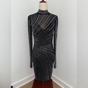 Elegant Black and Silver Women's Dress